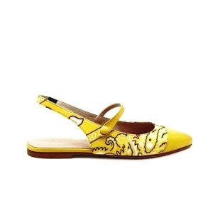 “Allegra” Slingback in Tessuto Bandana Giallo