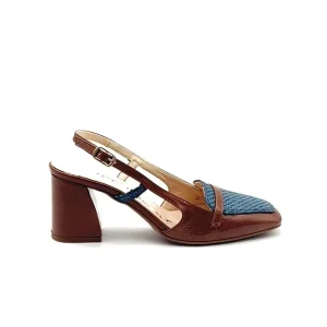 “Claudia” Slingback “In Promo” in Vernice Cuoio