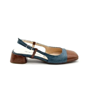 “Francesca” Slingback in Rafia Jeans