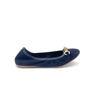 “Minnie” Ballerina in Camoscio Blu Navy
