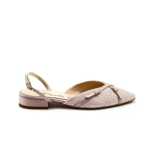 “Amalia” Slingback in Rafia Cipria