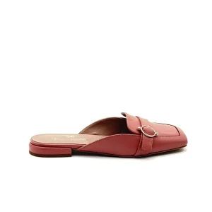 “Audrey” Mules in Nappa Corallo