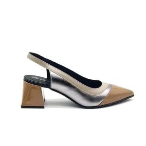 “Carry” Slingback in Vernice Tabacco