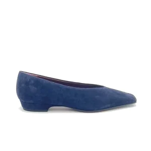 “Amer” Ballerina in Camoscio Blu Navy