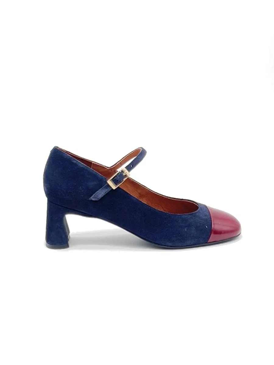 “Dampun” Mary Jane in Camoscio Blu Navy