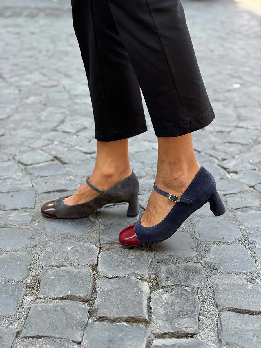 “Dampun” Mary Jane in Camoscio Blu Navy - immagine 3