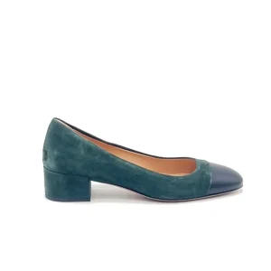 “Costanza” Decollete in Camoscio Verde