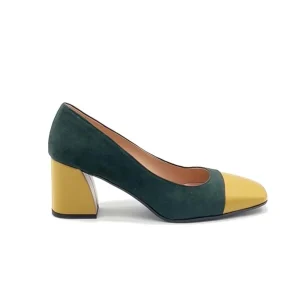 “Carla” Decollete in Camoscio Verde Bottiglia