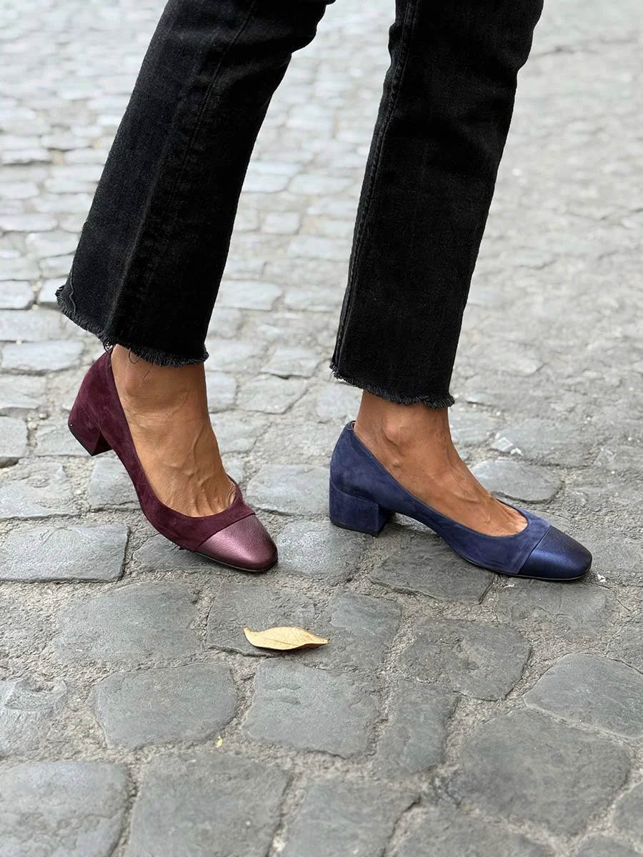 “Costanza” Decollete in Camoscio Bordeaux - immagine 3