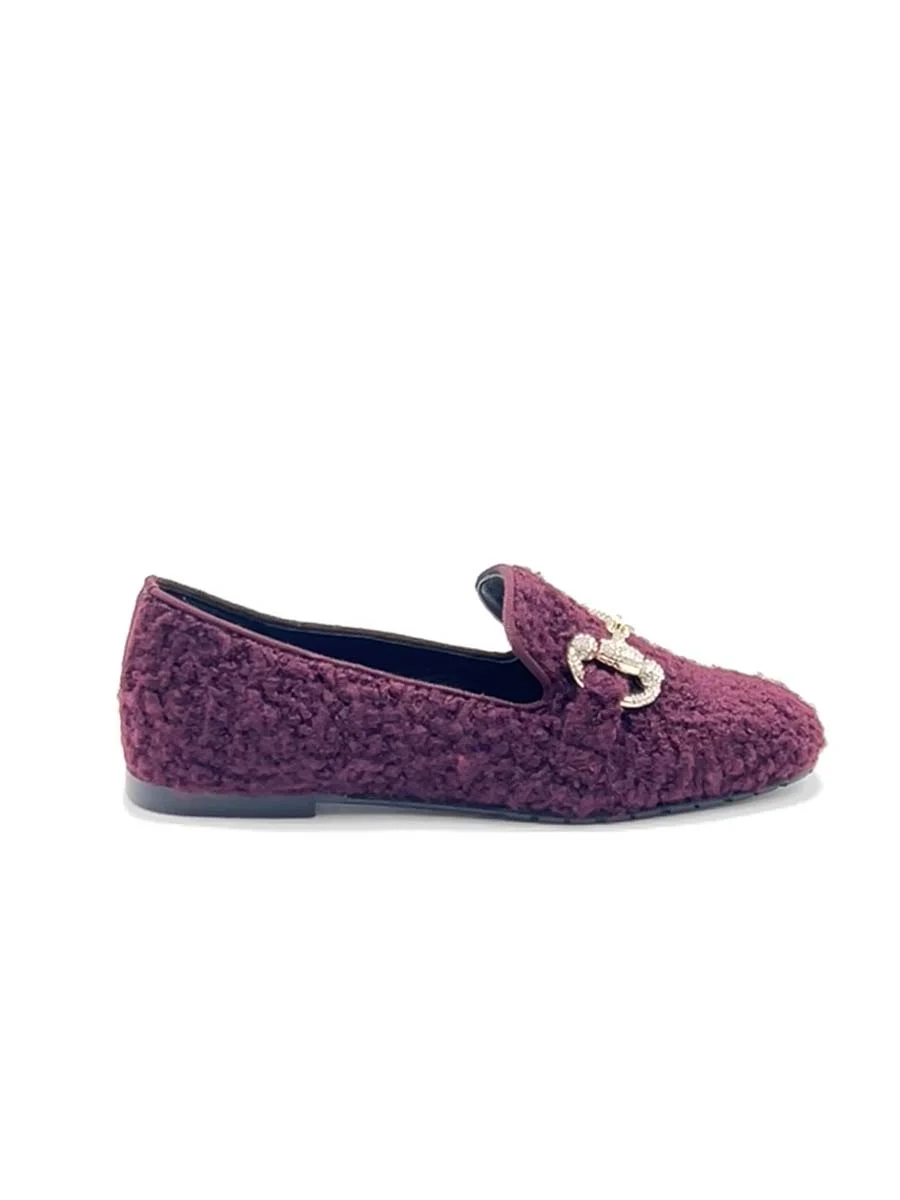 “Teddy” Mocassino in Teddy Bordeaux