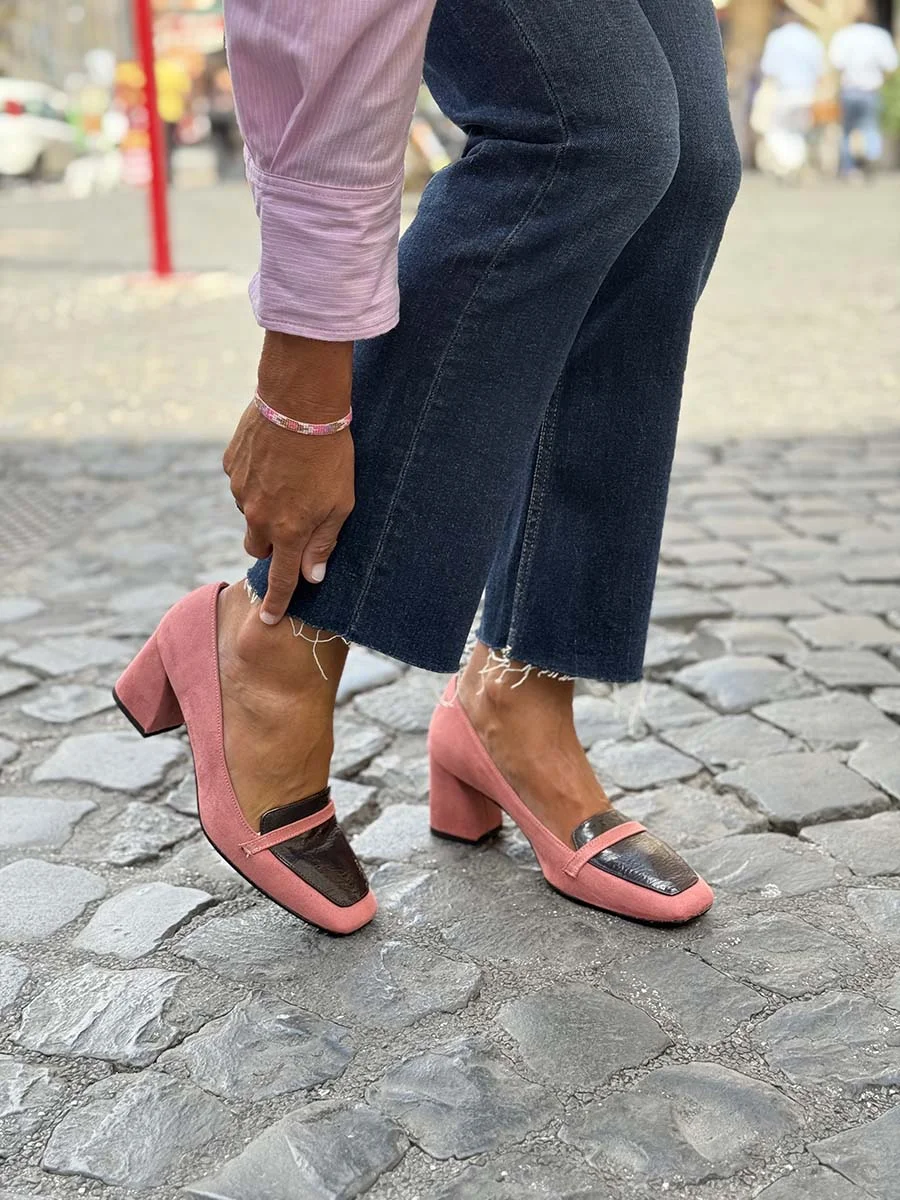 “Claudia” Decollete in Camoscio Rosa - immagine 3