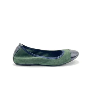 “Minnie” Ballerina in Camoscio Verde e Blu