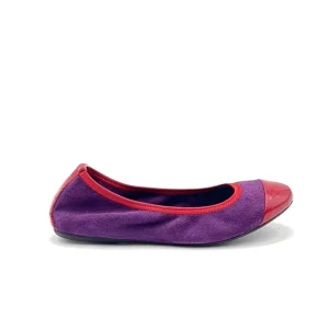“Minnie” Ballerina in Camoscio Viola e Rosso