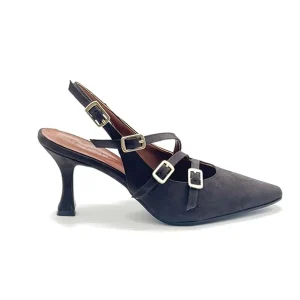 “Flaminia” Slingback in Camoscio Testa di Moro