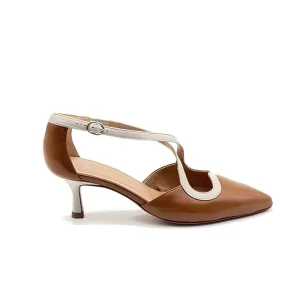 “Barbara” Decollete in Vernice Cuoio