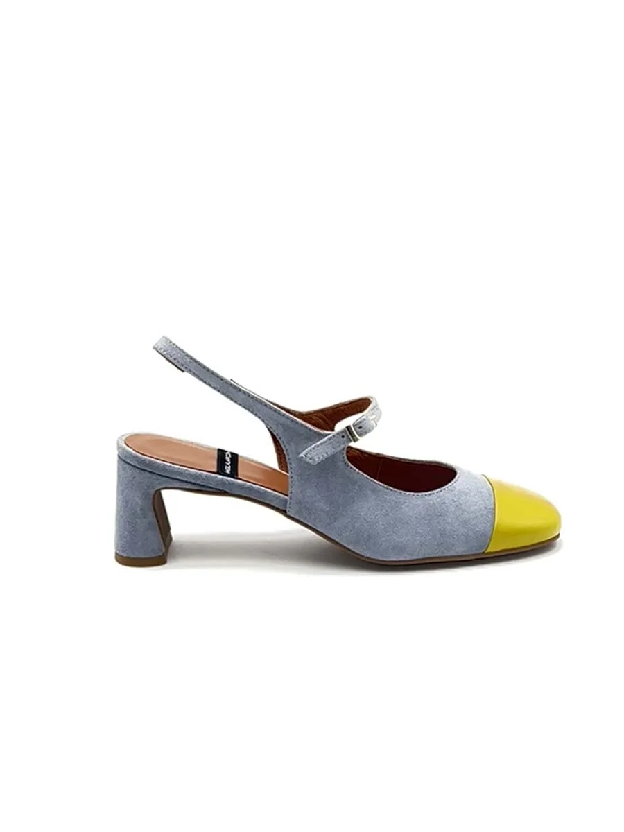 “Dapun” Slingback in Camoscio Cielo