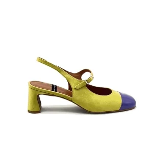 “Dapun” Slingback in Camoscio Lime