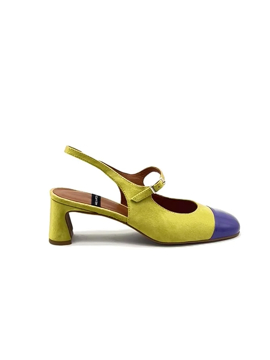 “Dapun” Slingback in Camoscio Lime