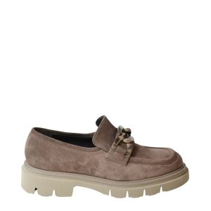 Mocassino in suede nocciola