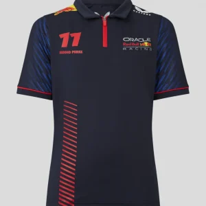 Red Bull Racing t-shirt collo camicia, Sergio Pérez, Bambini, Blu, 2023