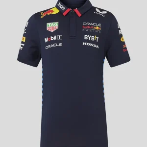 Red Bull Maglietta collo camicia, Castore, squadra, bambini, blu, 2024