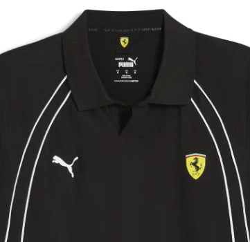 Ferrari t-shirt collo camicia, Puma, race, nero - immagine 4