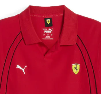 Ferrari t-shirt collo camicia, Puma, race, rosso - immagine 4