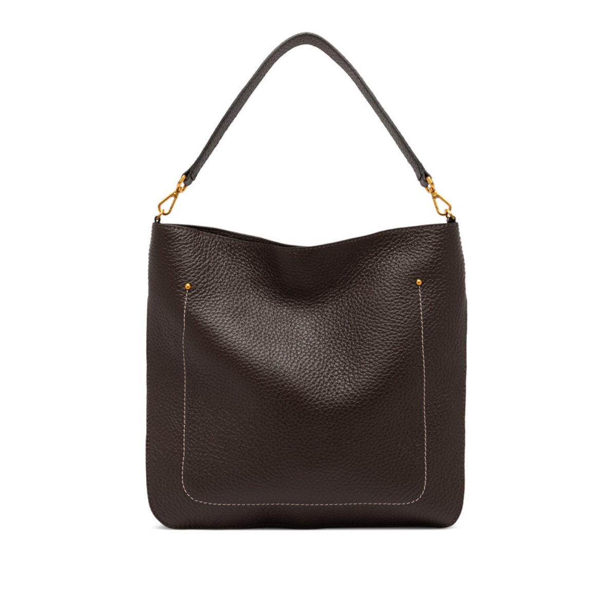 Borsa Olga in pelle a grana maxi marrone - immagine 7