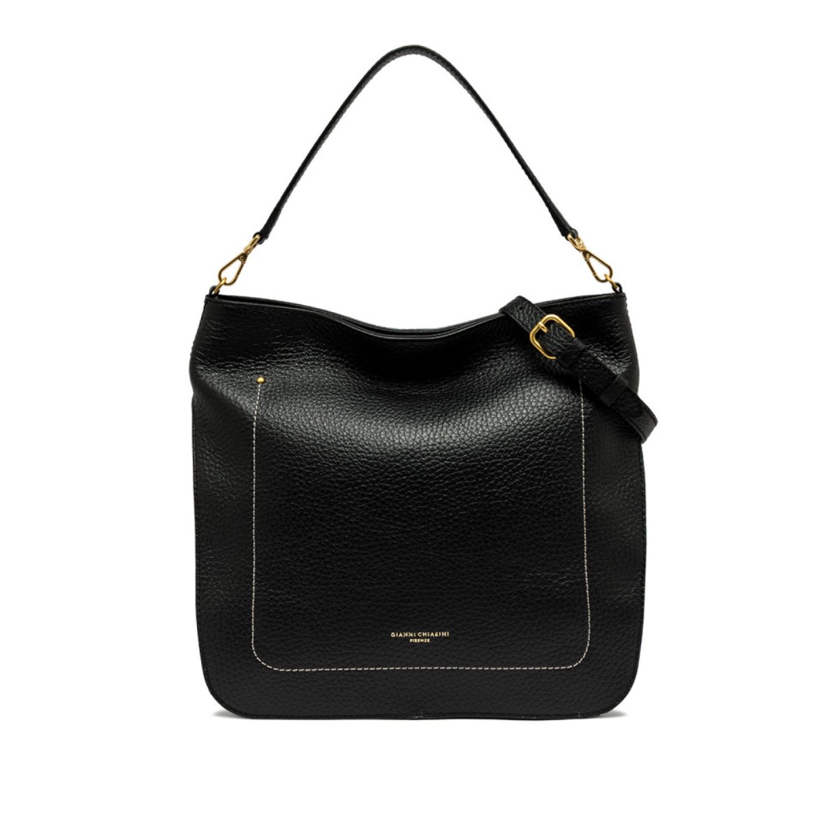 Borsa Olga in pelle a grana maxi nero - immagine 2
