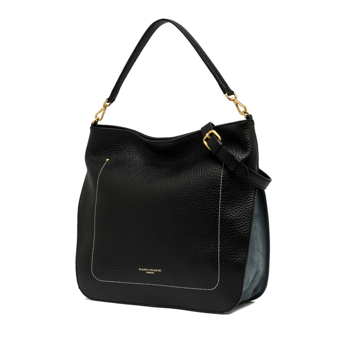 Borsa Olga in pelle a grana maxi nero - immagine 3