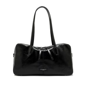 Borsa Aryna in pelle nera effetto vintage