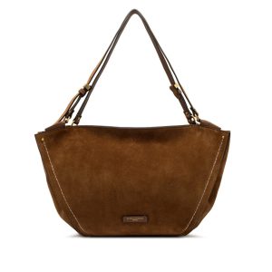 Borsa Bloom in pelle scamosciata cognac