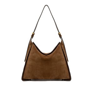 Borsa Penelope in pelle scamosciata cognac