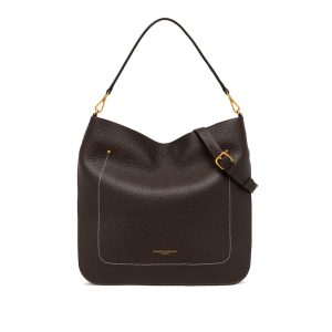 Borsa Olga in pelle a grana maxi marrone