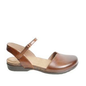 Slingback Rowan Milled in pelle marrone