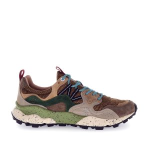 Sneakers Yamano 3 marrone con lana tecnica spigata cammello marrone