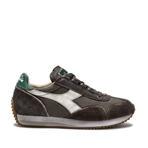 Sneakers Heritage Equipe in suede fango e canvas stonewash marrone