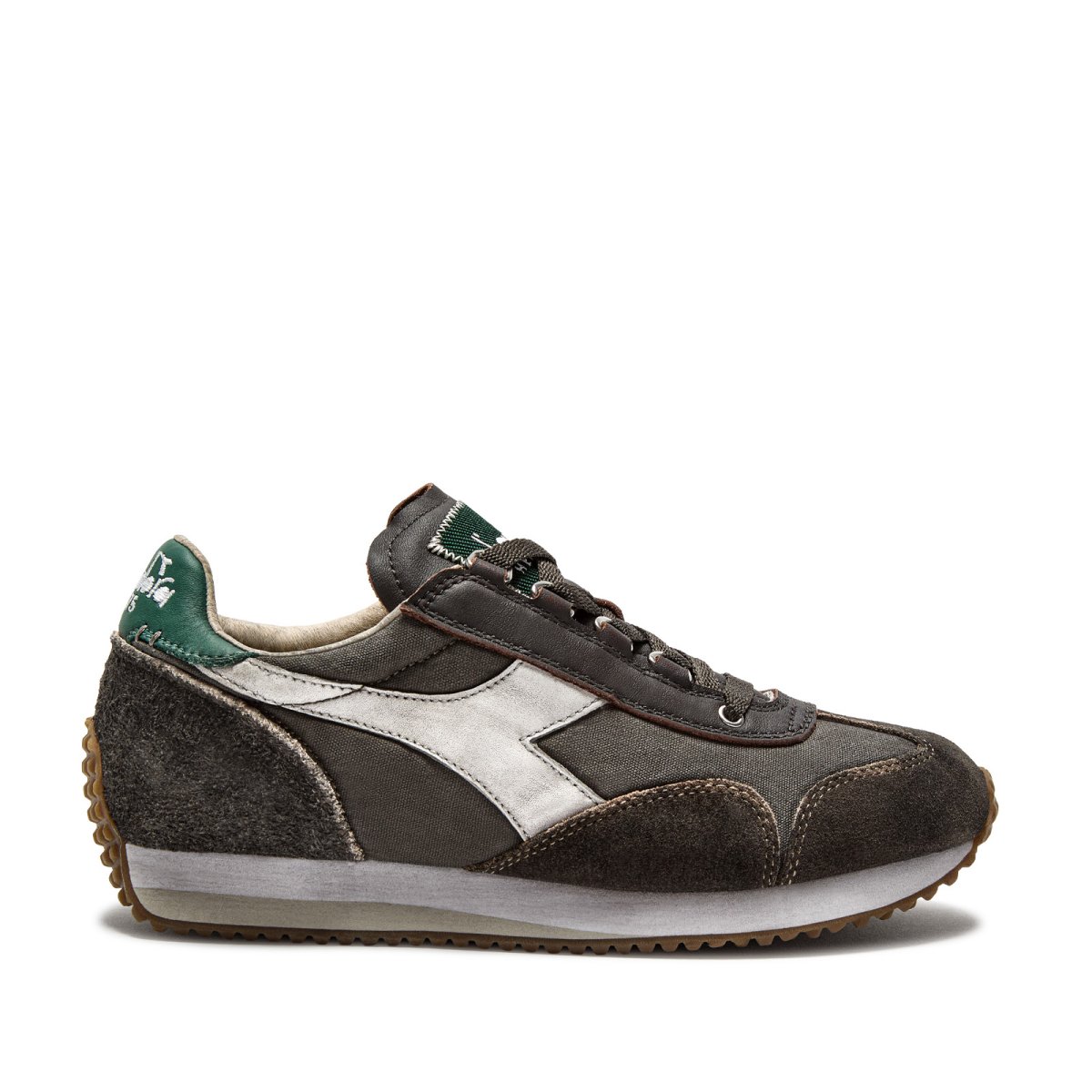 Sneakers Heritage Equipe in suede fango e canvas stonewash marrone