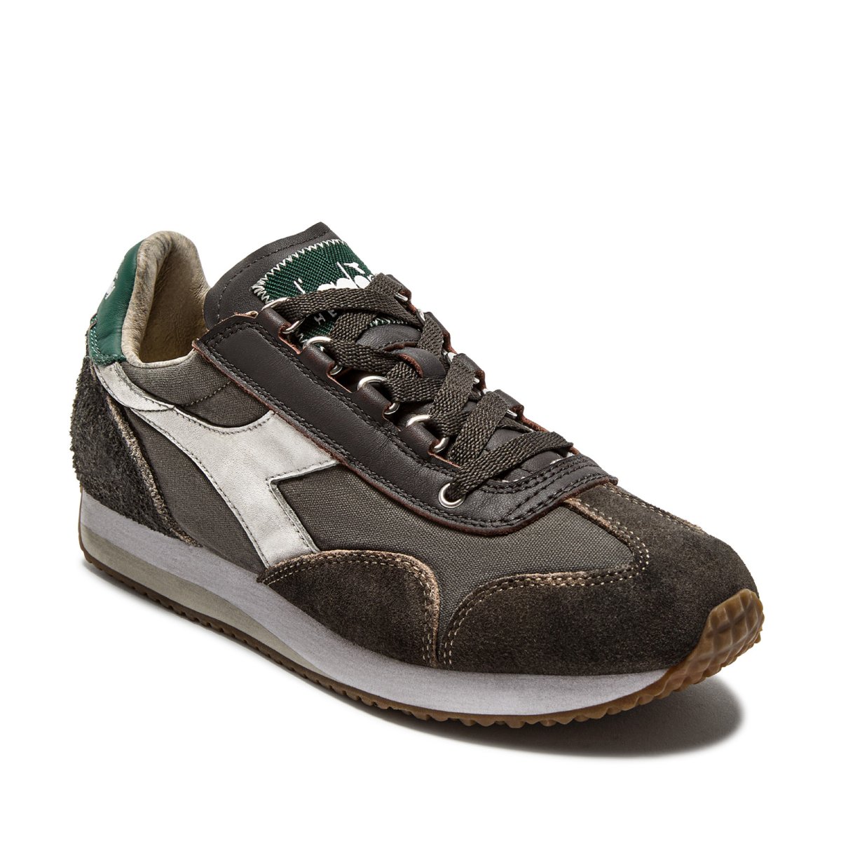 Sneakers Heritage Equipe in suede fango e canvas stonewash marrone - immagine 3