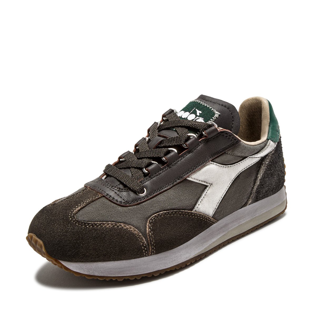 Sneakers Heritage Equipe in suede fango e canvas stonewash marrone - immagine 4
