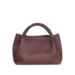 Borsa Queen Mia in pelle martellata bordeaux