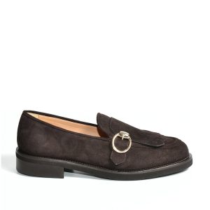 Mocassino in pelle scamosciata marrone