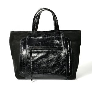 Borsa Marilyn due manici in naplack e suede nero