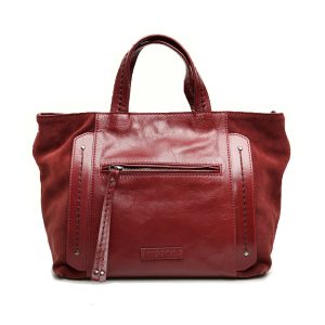 Borsa Marilyn due manici in naplack e suede rubino