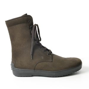 Stivaletto legato in suede ebano