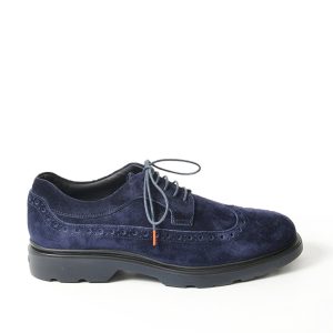 Derby legato in suede blu