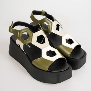 SANDALI CON PLATEAU ROMBI